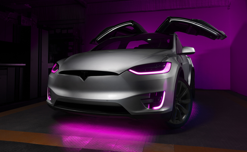 Tesla Model X Headlight & Fog Light DRL Upgrade Kit - ORACLE Lighting - Dynamic ColorSHIFT - Dynamic ColorSHIFT - `16-`21